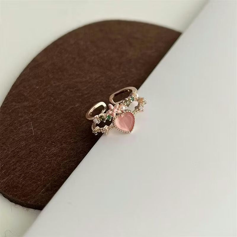 Pekanbaru Cincin Wanita Diamond Fashion Korea Cincin Bentuk Hati Simple Ring