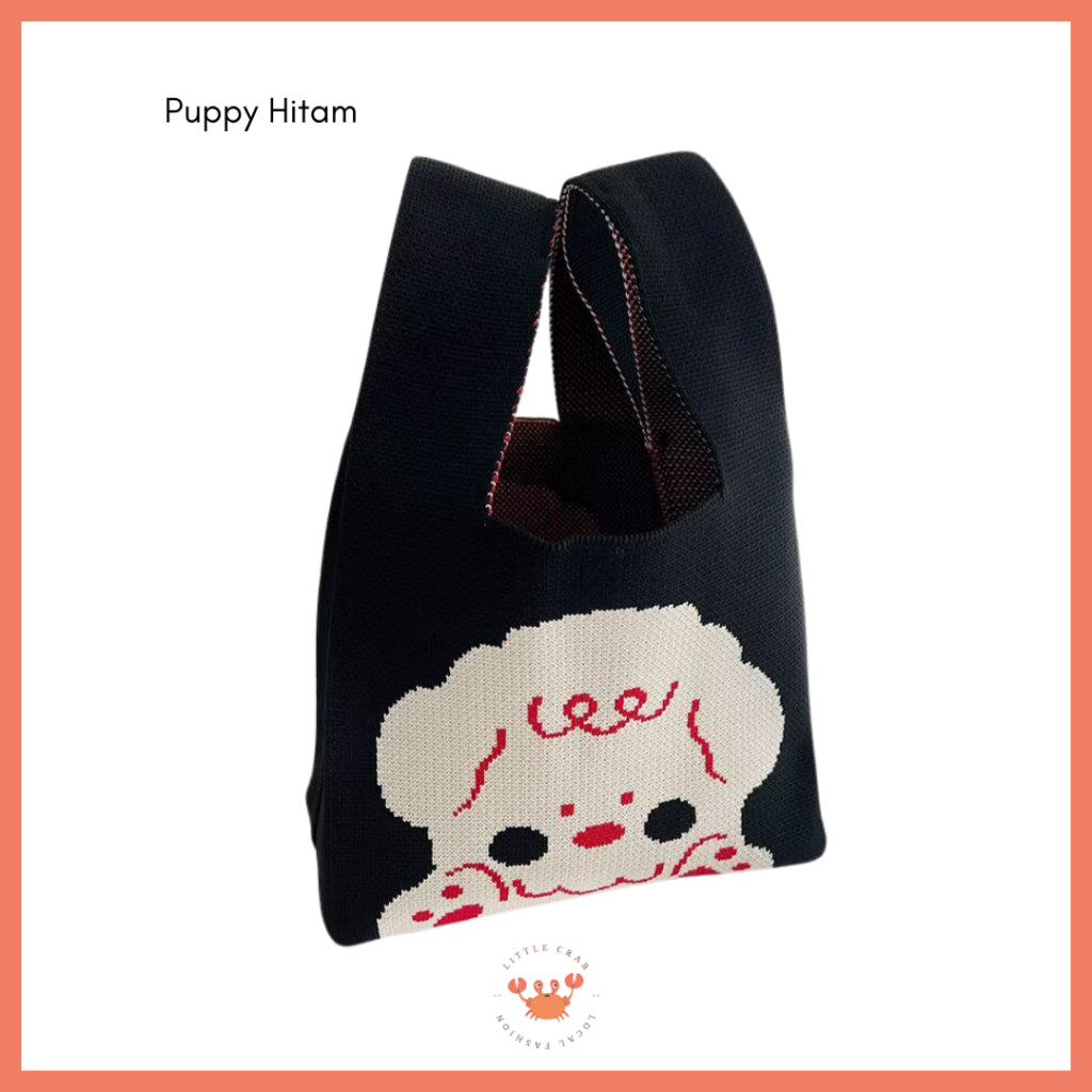 Pekanbaru Tas Rajut Earth Tone Coklat Hitam Putih Bangkok Knit Bag Knot Mini Totebag Buffalow