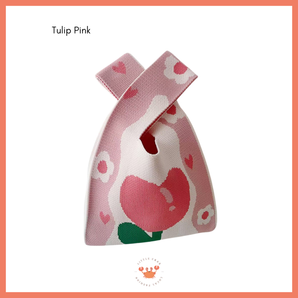 Pekanbaru Tas Rajut Bangkok All Motif Knit Knot Bag Mini Totebag Buffalow Unik Kanvas Premium