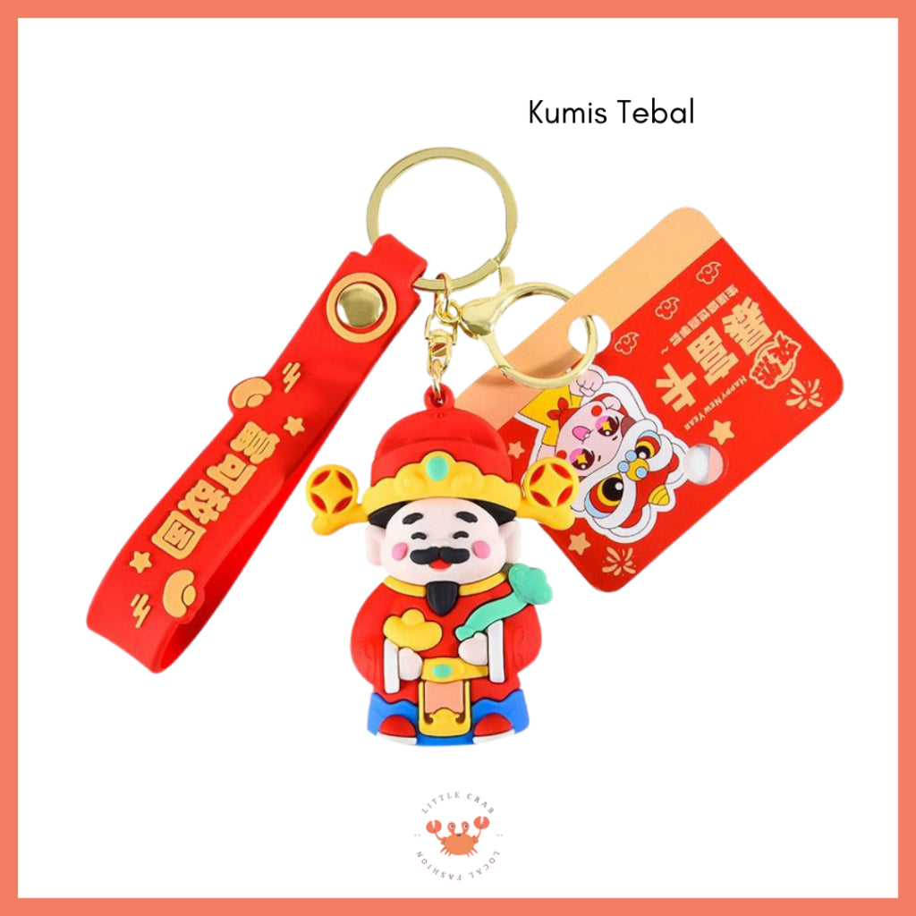 Pekanbaru Gantungan Kunci Cai Shen Ye Dewa Keberuntungan Keychain Lucu Unik Mobil Motor Kunci Rumah