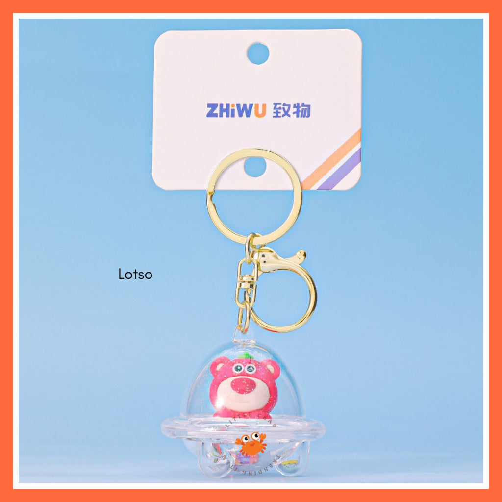 Pekanbaru Gantungan Kunci Uvo Transparan Glitter Lotso Alien Stitch Butter Bear Keychain Gemoy