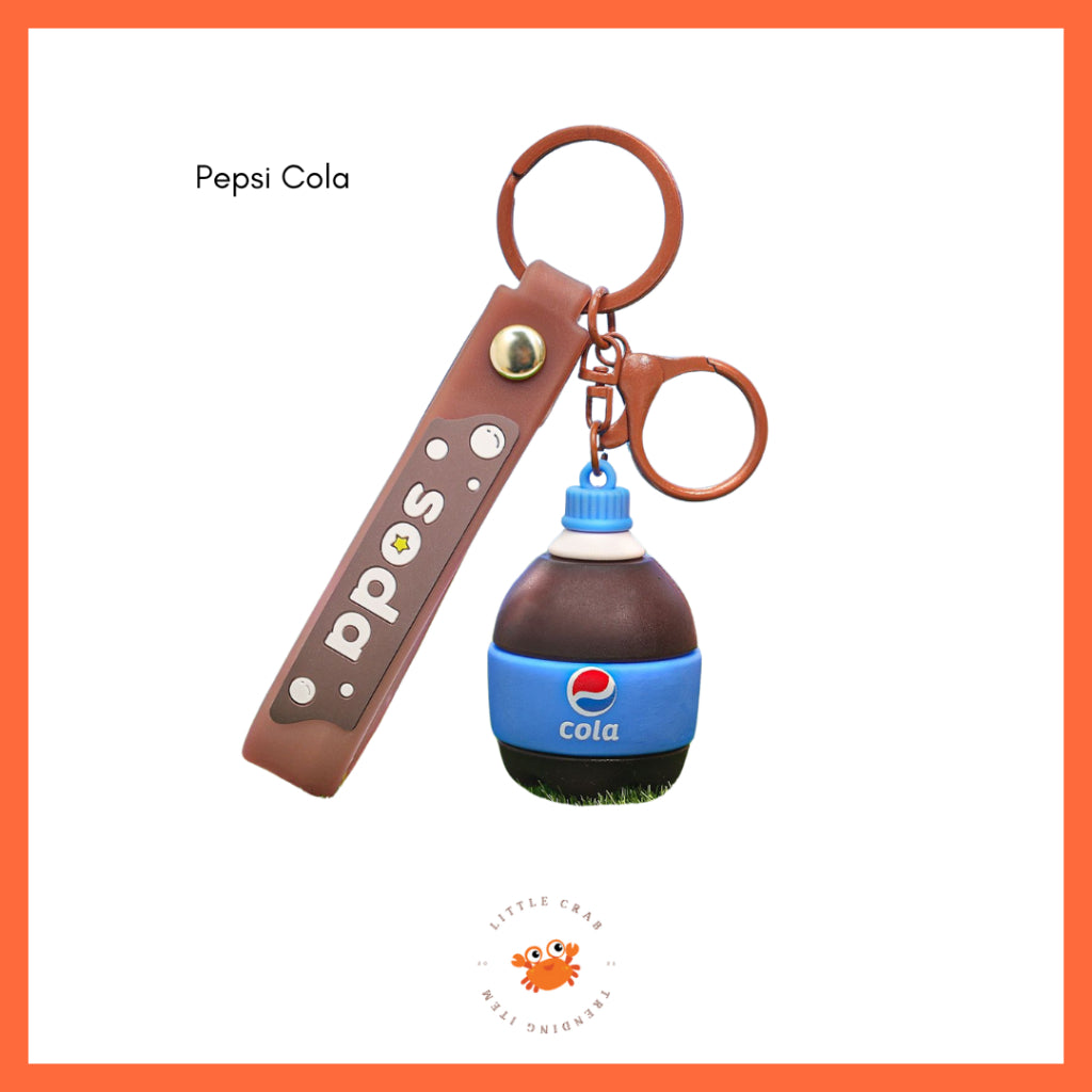 Pekanbaru Gantungan Kunci Botol Soda Gemoy Gendut Cola Keychain Aesthetic Sprite Fanta Pepsi