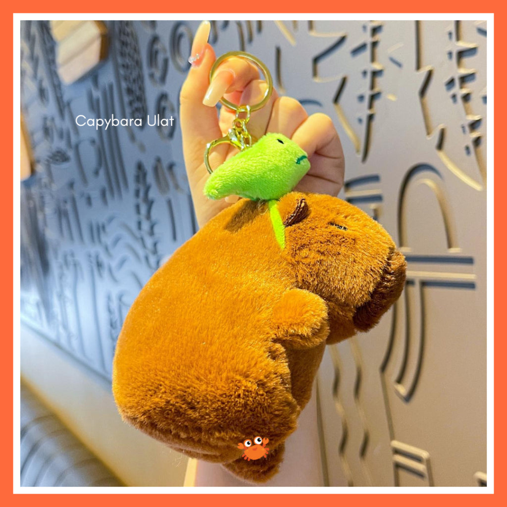 Pekanbaru Gantungan Kunci Boneka Capybara Mini Unik Keychain Plush Doll Beruang Gemoy
