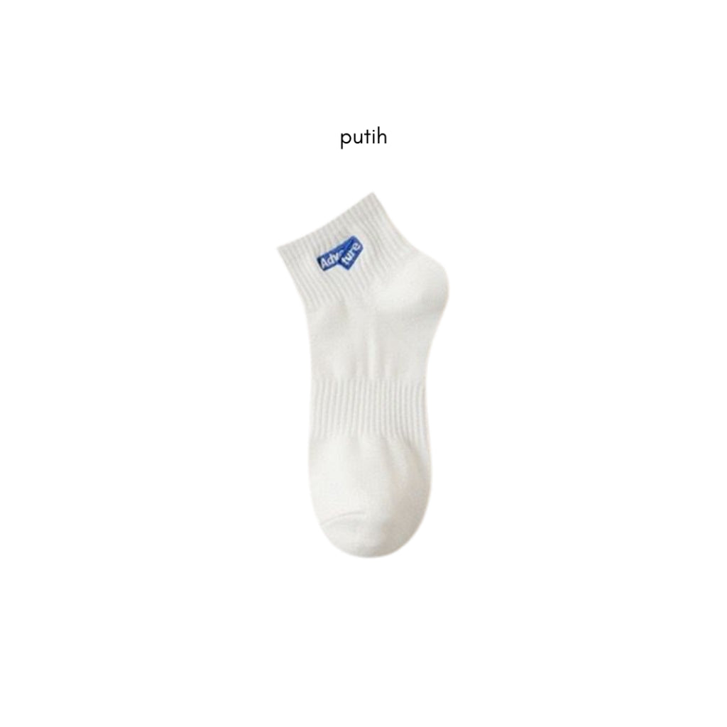 Pekanbaru Kaos Kaki Pendek Adventure High Quality Socks Simple Unisex Hitam Putih Biru Abu