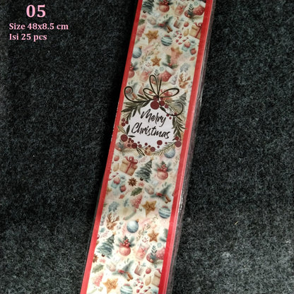 Pekanbaru Christmas Paper Belt / Pita Kertas Natal 48X 8.5 Cm Per Pack