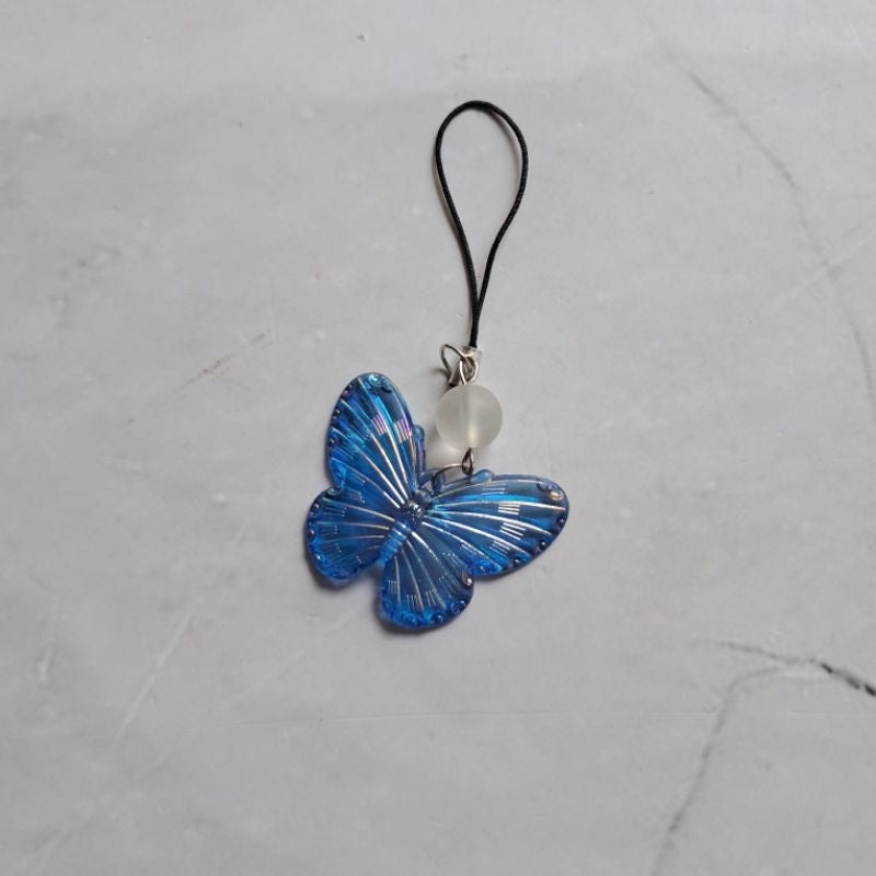 Pekanbaru Gantungan hp kupu-kupu / Gantungan kunci butterfly / Gantungan tas / Lanyard HP estetik
