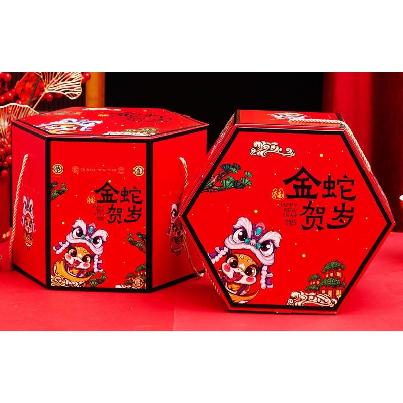 Pekanbaru Cny Hampers Box / Kotak Hampers Imlek She Handle Gold E-Flute