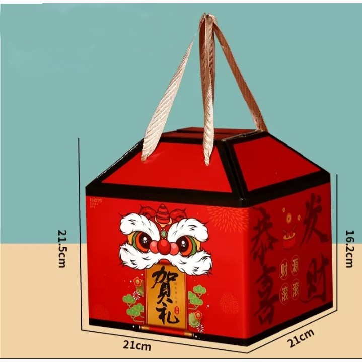 Pekanbaru Cny Hampers Box / Kotak Hampers Imlek She Handle Gold E-Flute
