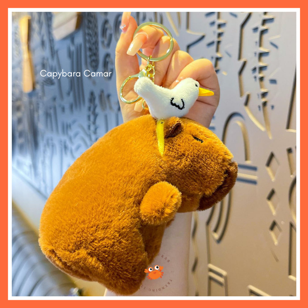 Pekanbaru Gantungan Kunci Boneka Capybara Mini Unik Keychain Plush Doll Beruang Gemoy