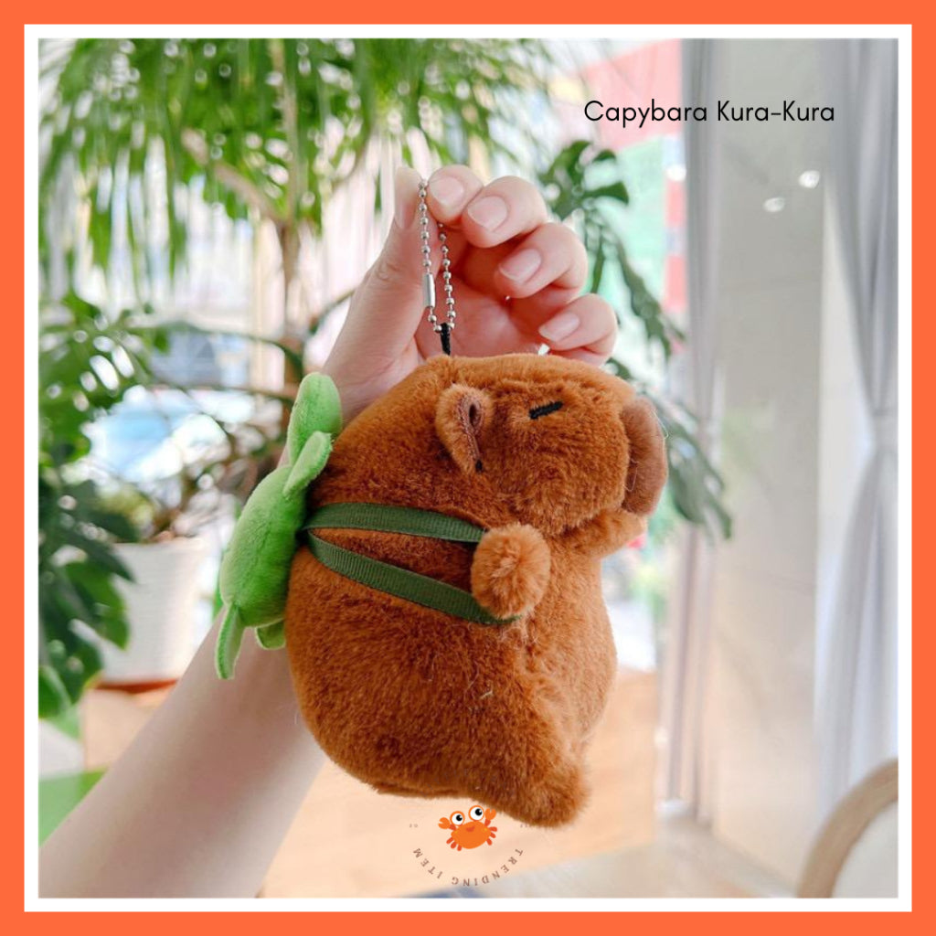 Pekanbaru Gantungan Kunci Boneka Capybara Mini Unik Keychain Plush Doll Beruang Gemoy