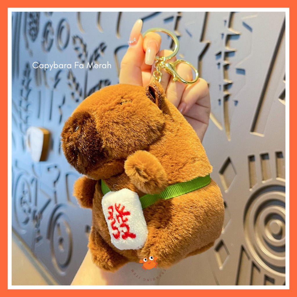 Pekanbaru Gantungan Kunci Boneka Capybara Mini Unik Keychain Plush Doll Beruang Gemoy