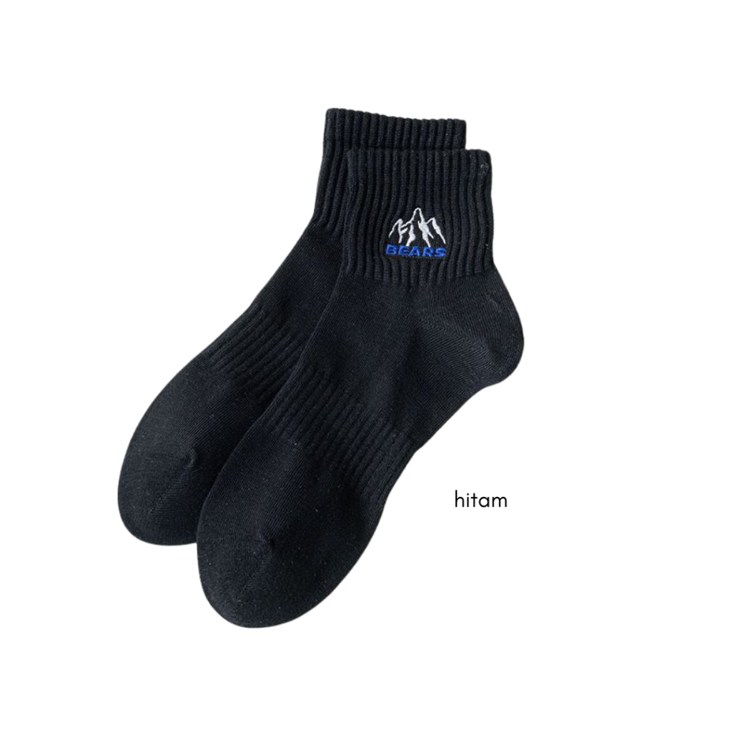 Pekanbaru Kaos Kaki Pendek Motif Gunung Bears High Quality Socks Unisex Simple