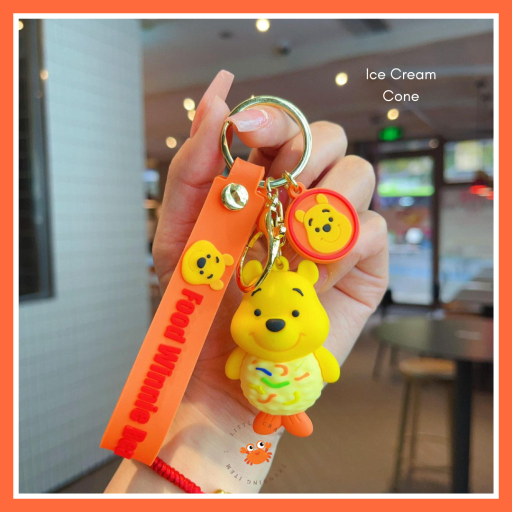 Pekanbaru Gantungan Kunci Winnie The Pooh Bentuk Makanan Burger Donat French Fries Keychain Food