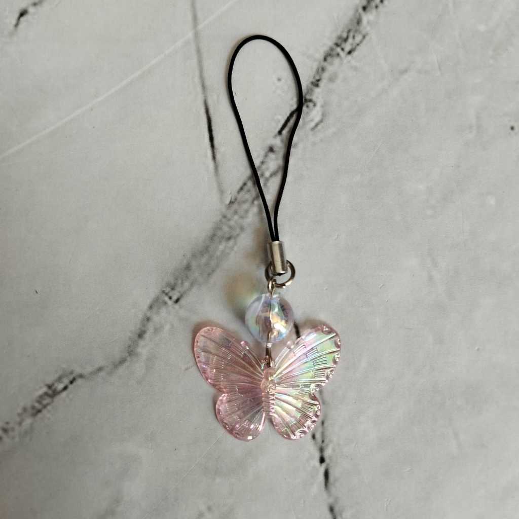 Pekanbaru Gantungan hp kupu-kupu / Gantungan kunci butterfly / Gantungan tas / Lanyard HP estetik