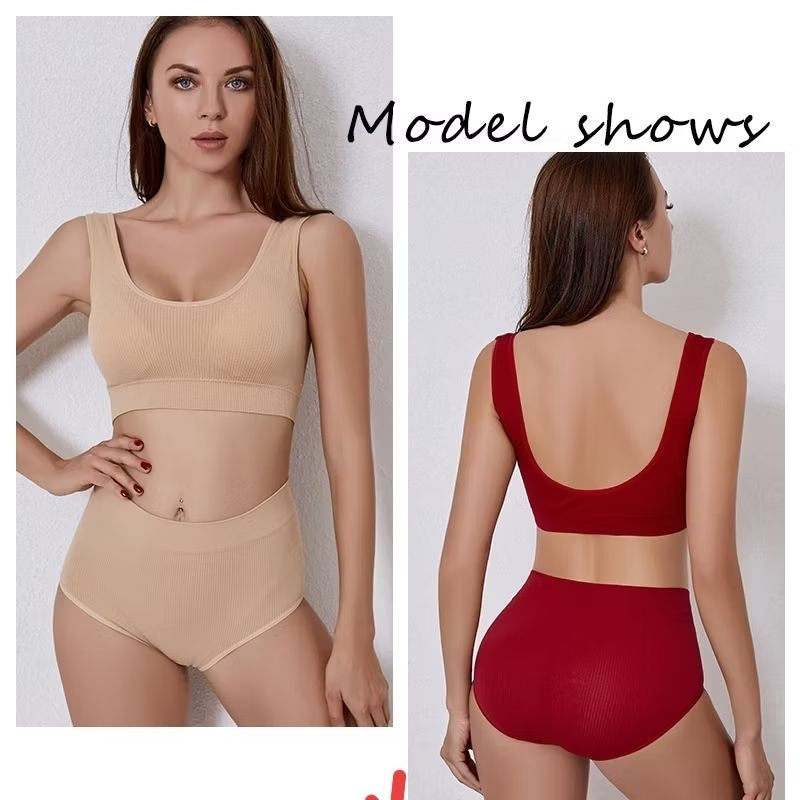 Pekanbaru Bra Tank Top Wanita Sepasang 6608 Model Vneck Sport Wanita One Set