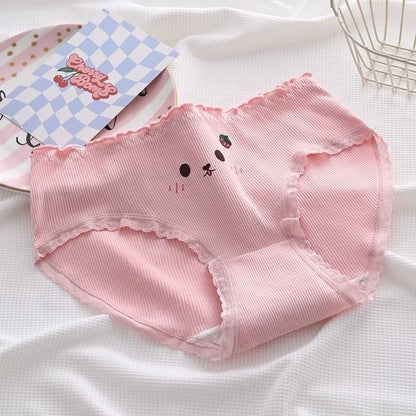 Pekanbaru Celana Dalam Wanita Motif Strawberry Fashion Jepang Crotch Mid Waist