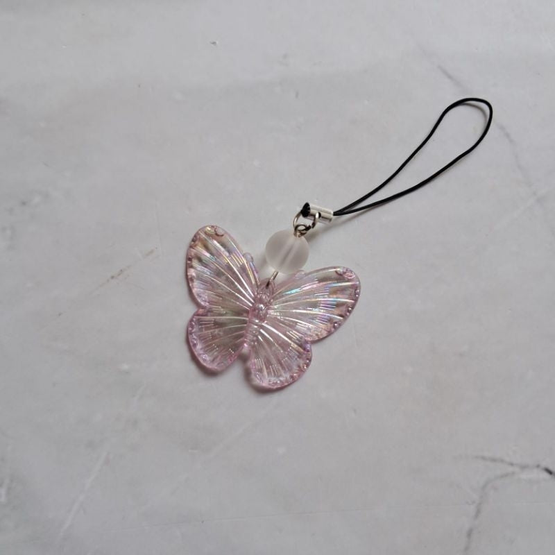 Pekanbaru Gantungan hp kupu-kupu / Gantungan kunci butterfly / Gantungan tas / Lanyard HP estetik