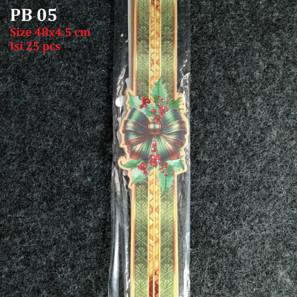 Pekanbaru Christmas Paper Belt / Pita Kertas Natal 48X4.5 Cm Per Pack