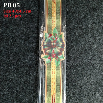 Pekanbaru Christmas Paper Belt / Pita Kertas Natal 48X4.5 Cm Per Pack