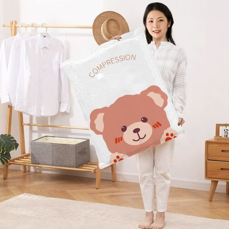 Pekanbaru HR- Vacuum Bag /Vacuum Kantong Pakaian Plastik Tebal Vacum Plastik Bag Travel Vacum Laundry Bag Padat Kedap Udara