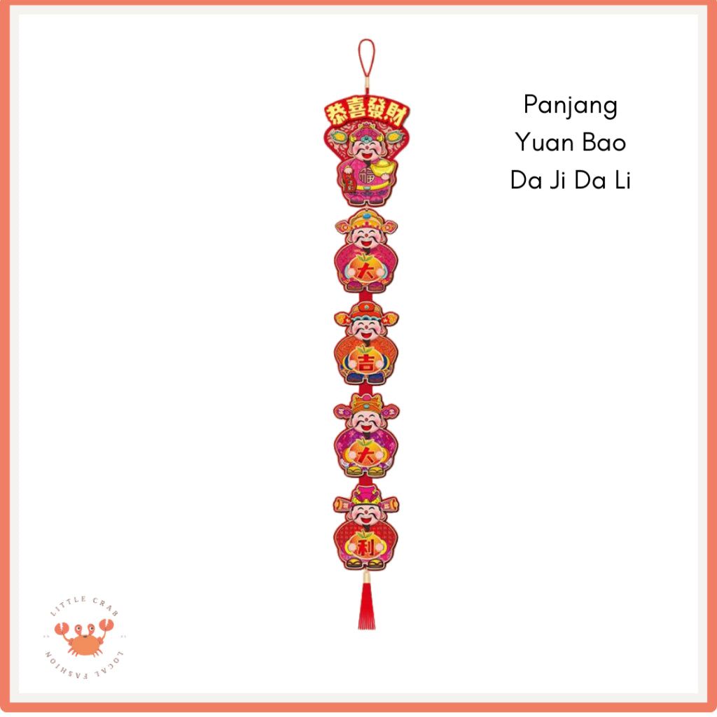 Pekanbaru Gantungan Jumbo Cai Shen Ye  Happy Chinese New Year Merah Timbul Hiasan Pajangan Imlek