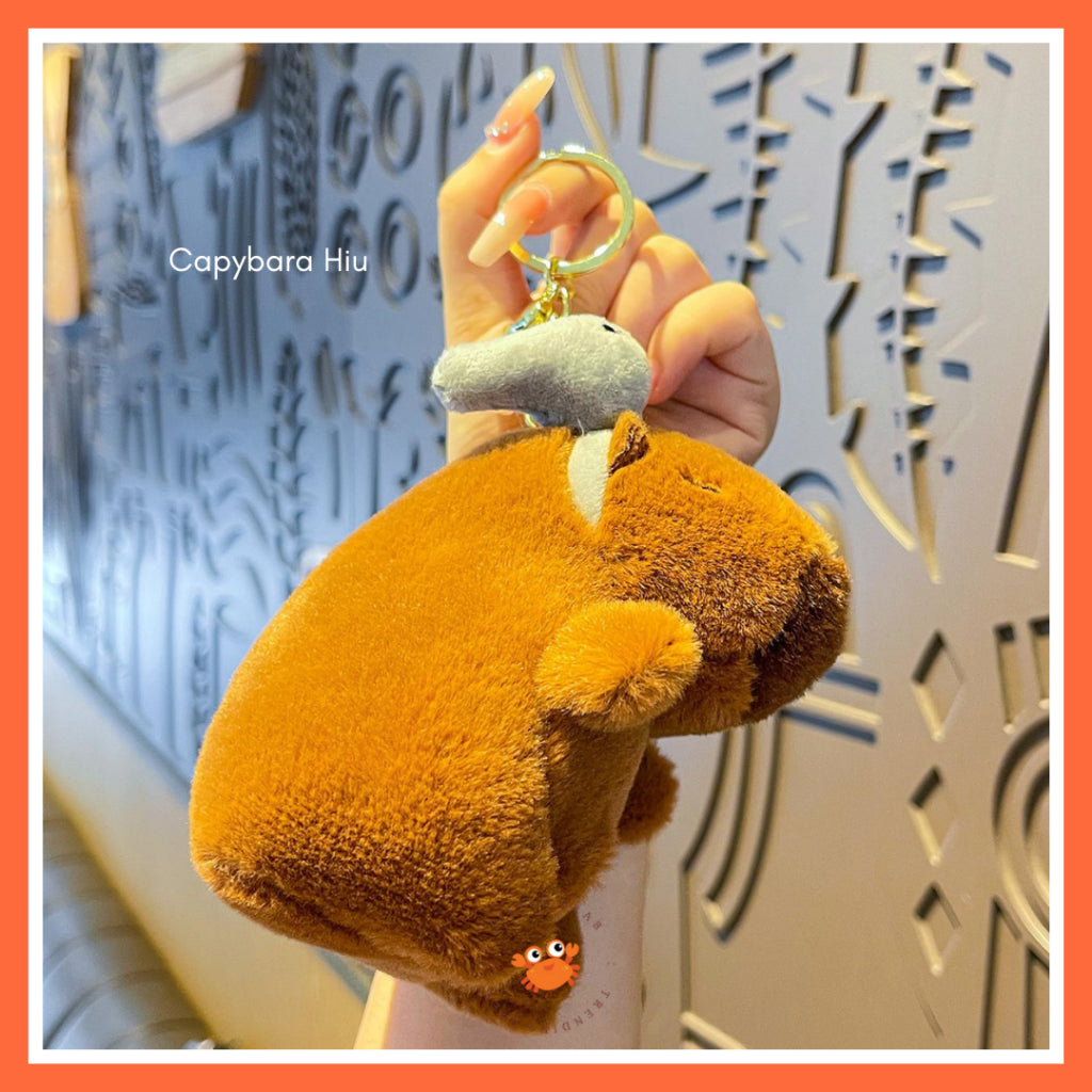 Pekanbaru Gantungan Kunci Boneka Capybara Mini Unik Keychain Plush Doll Beruang Gemoy