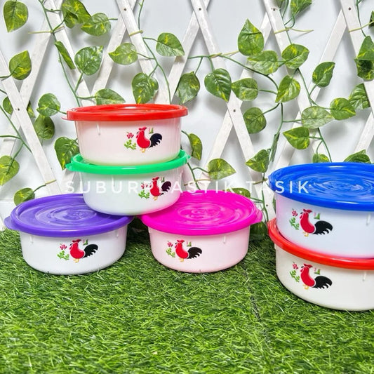 Pekanbaru [3 pcs] Mangkuk Ayam Tutup MTAJ-M | Mangkok Plastik Lunch Box Kotak Bekal Rapat Wadah Serbaguna