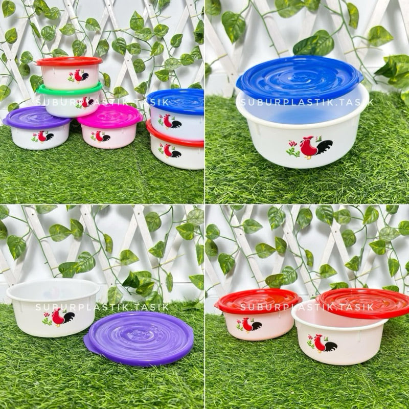 Pekanbaru [6 pcs] Mangkuk Ayam Tutup MTAJ-M | Mangkok Plastik Lunch Box Kotak Bekal Rapat Wadah Serbaguna