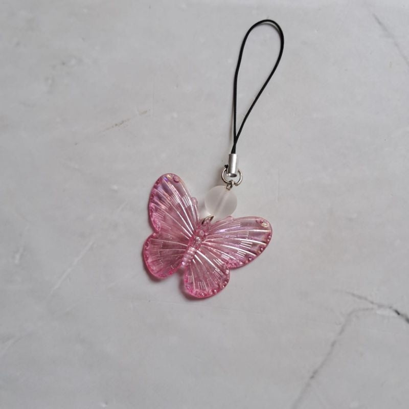 Pekanbaru Gantungan hp kupu-kupu / Gantungan kunci butterfly / Gantungan tas / Lanyard HP estetik