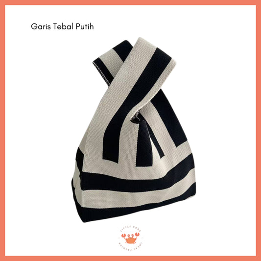 Pekanbaru Tas Rajut Bangkok All Motif Knit Knot Bag Mini Totebag Buffalow Unik Kanvas Premium