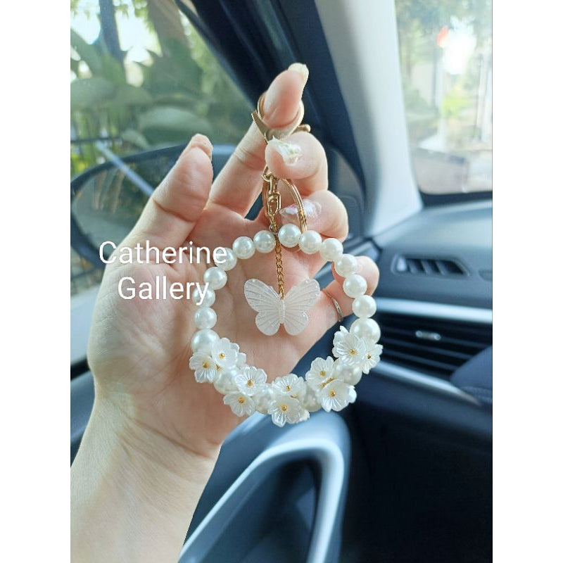 Pekanbaru Gantungan Kunci Mutiara Bunga Ester / gantungan tas wanita
