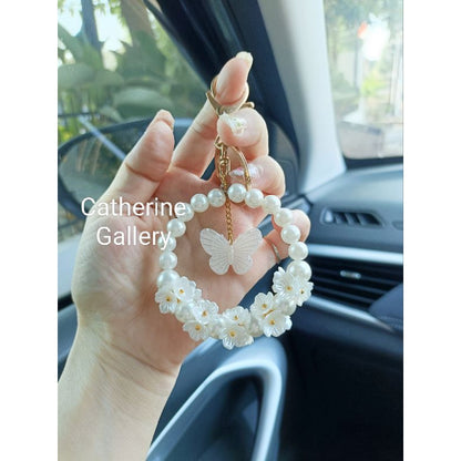 Pekanbaru Gantungan Kunci Mutiara Bunga Ester / gantungan tas wanita
