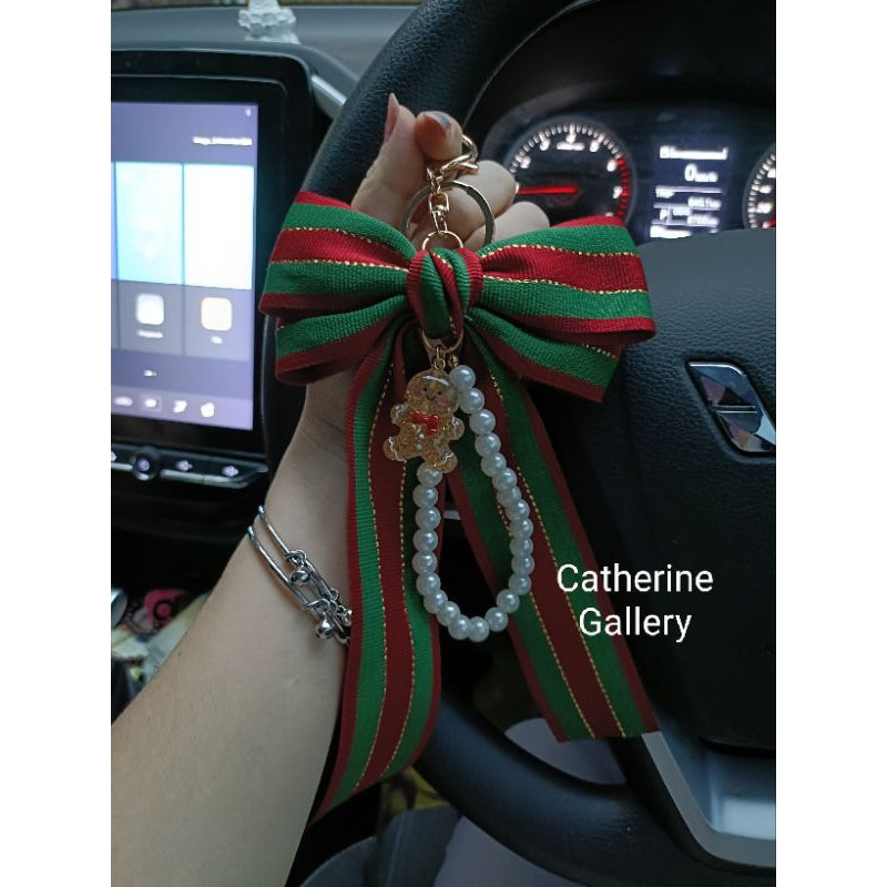 Pekanbaru Gantungan Kunci Pita Mutiara Clarice / Gantungan Tas Pita Mutiara Ckarice