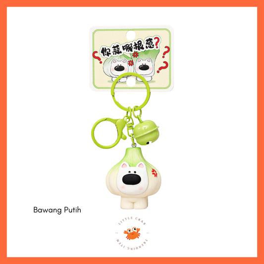 Pekanbaru Gantungan Kunci Motif Bawang Garlic Daun Bawang Keychain Unik Gemoy Hijau Putih Cartoon