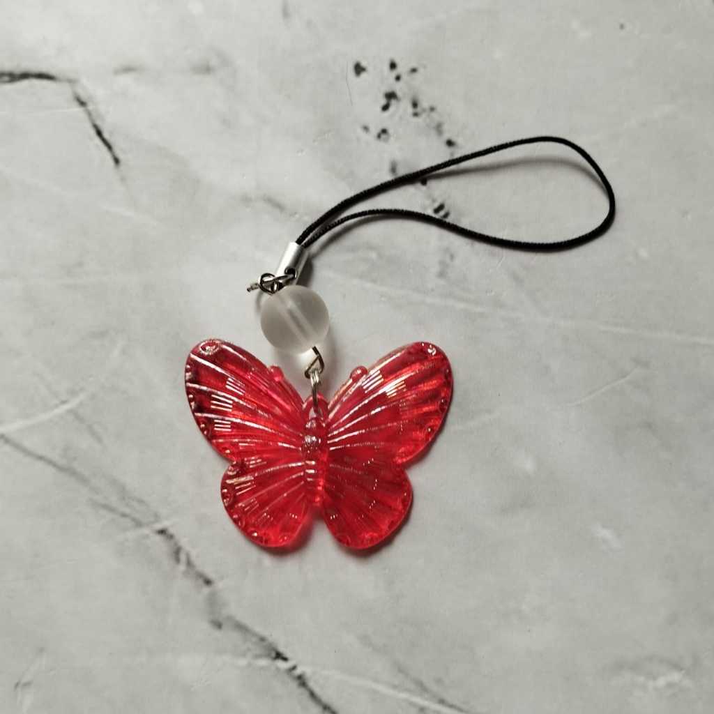 Pekanbaru Gantungan hp kupu-kupu / Gantungan kunci butterfly / Gantungan tas / Lanyard HP estetik