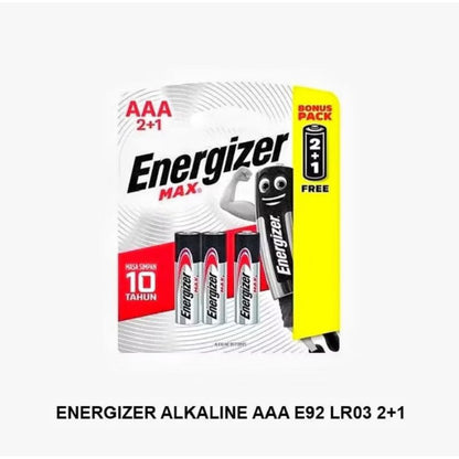 Pekanbaru Baterai Alkaline / Baterai Energizer Max Aa / A2 Dan Aaa / A3 2+1 Pack Isi 3
