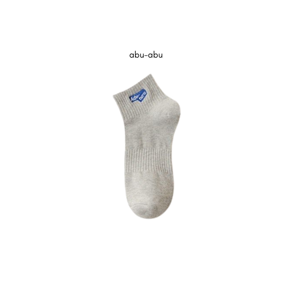 Pekanbaru Kaos Kaki Pendek Adventure High Quality Socks Simple Unisex Hitam Putih Biru Abu