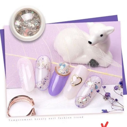 Pekanbaru Bubuk Glitter Manik Sequin Kristal Campur Warna Kutek Gel Uv Dekorasi Nail Art