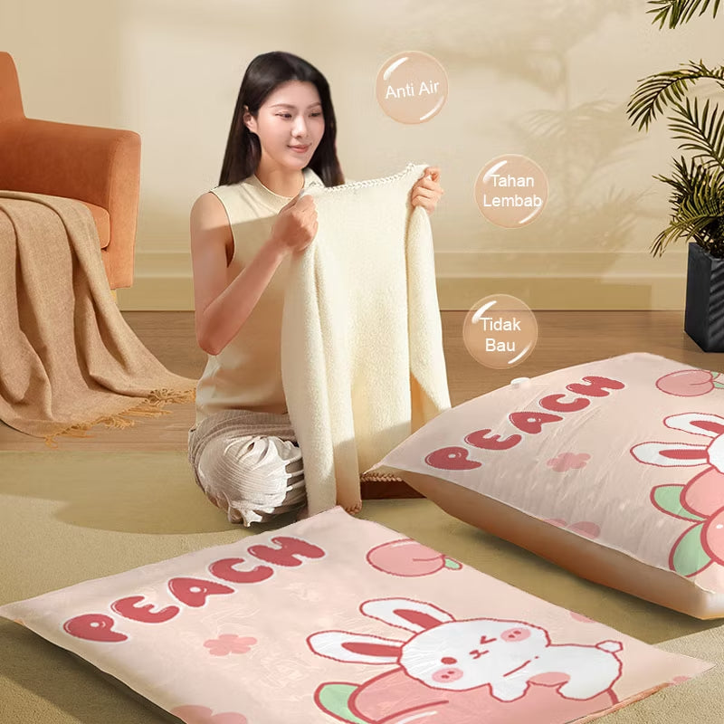 Pekanbaru HR- Vacuum Bag /Vacuum Kantong Pakaian Plastik Tebal Vacum Plastik Bag Travel Vacum Laundry Bag Padat Kedap Udara
