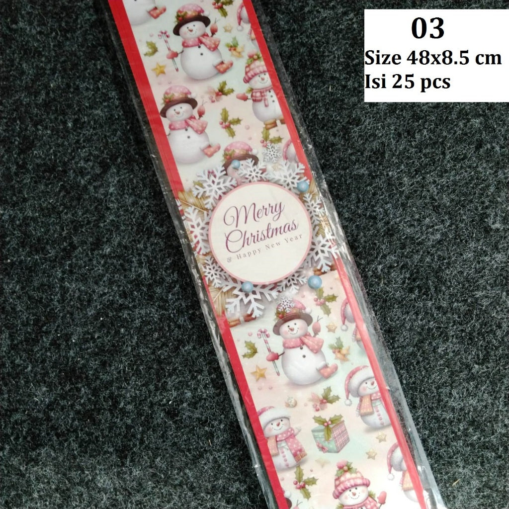 Pekanbaru Christmas Paper Belt / Pita Kertas Natal 48X 8.5 Cm Per Pack