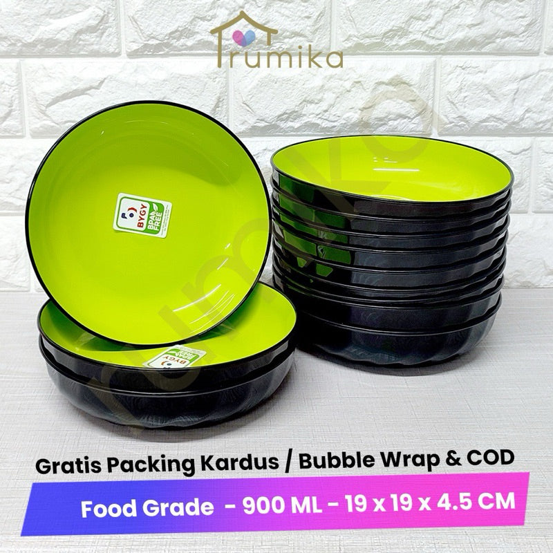 Pekanbaru (Mangkok Fuji 6 pcs )Plastik Makan Estetik Fuji 19 CM - Food Grade dan BPA Free
