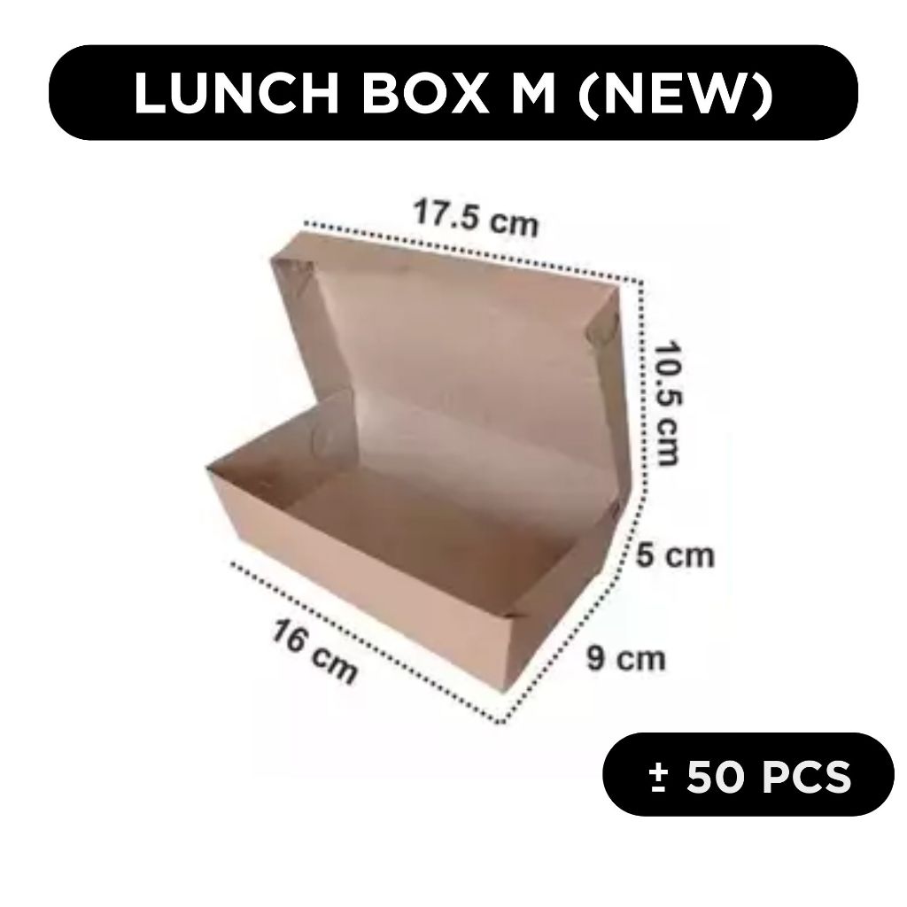 Pekanbaru Paper Lunch Box L M M-HEMAT S XS Kemasan Dimsum Ayam Geprek Mie Gorengan Brownies Laminasi Food Tray