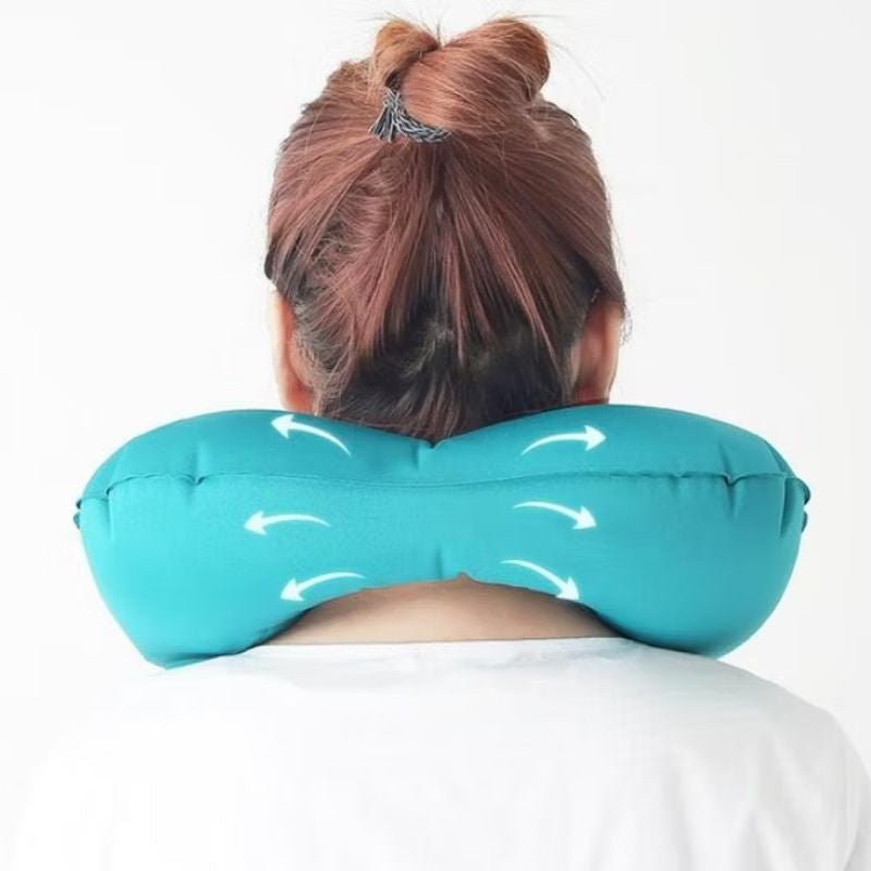 Pekanbaru Bantal Leher Kepala Angin Pompa Otomatis Traveling Inflatable Neck Cushion Head