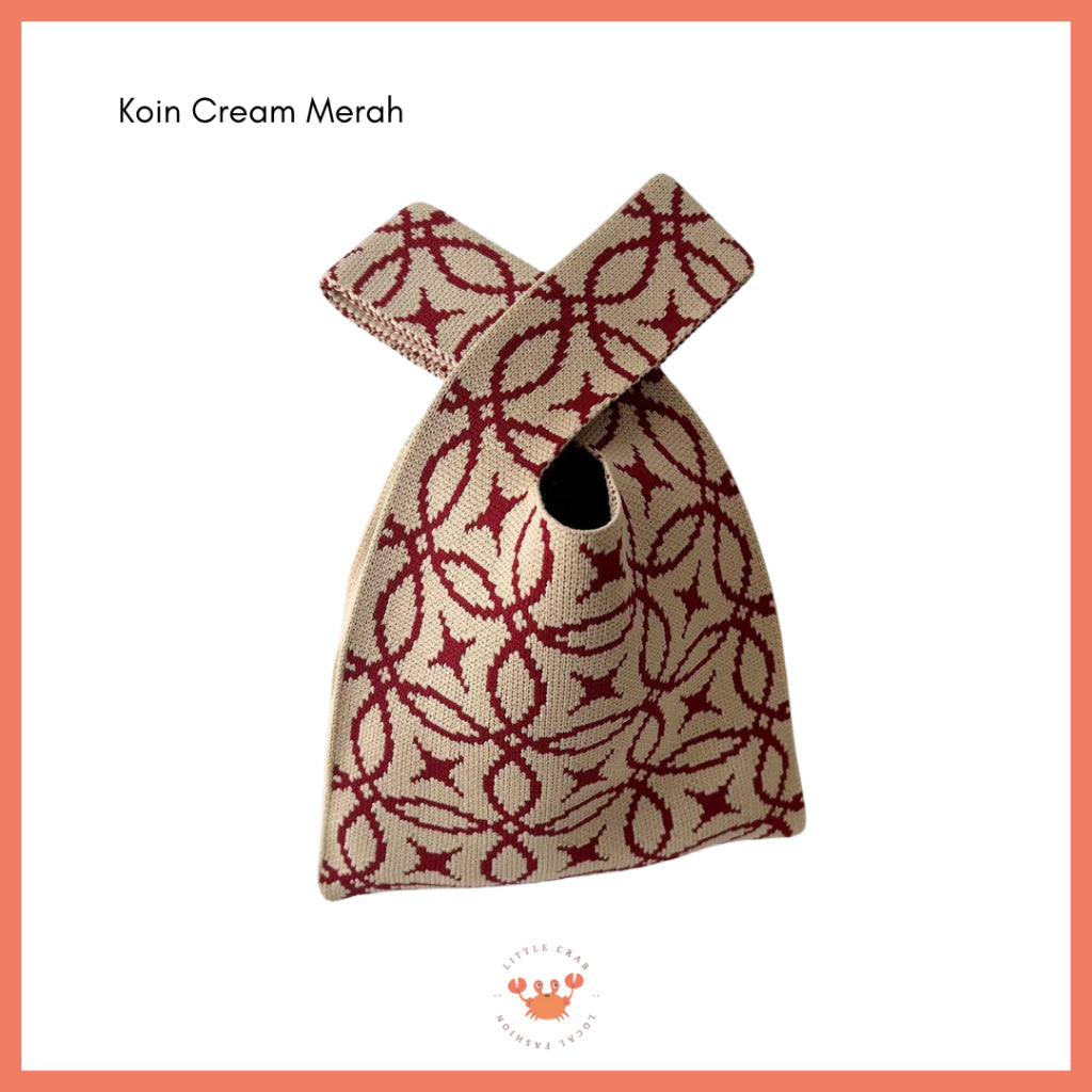 Pekanbaru Tas Rajut Bangkok All Motif Knit Knot Bag Mini Totebag Buffalow Unik Kanvas Premium
