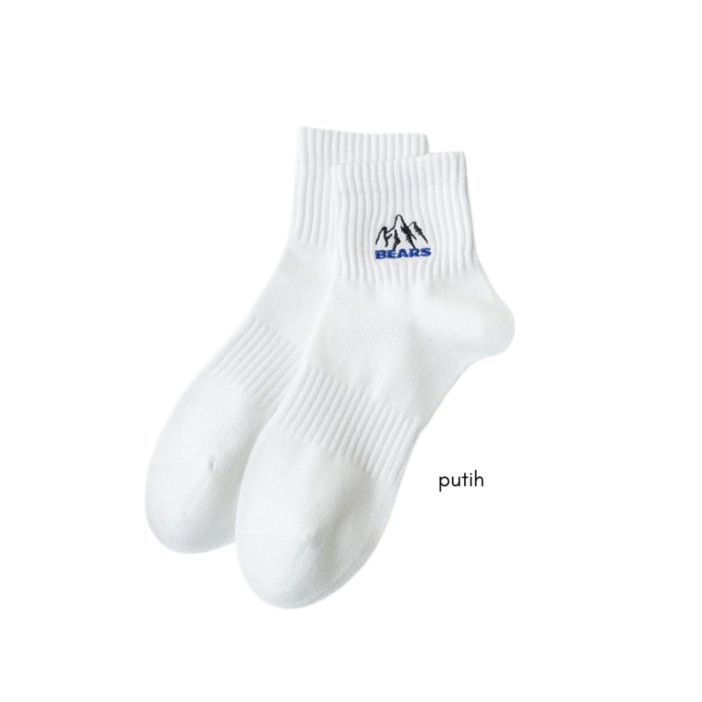 Pekanbaru Kaos Kaki Pendek Motif Gunung Bears High Quality Socks Unisex Simple