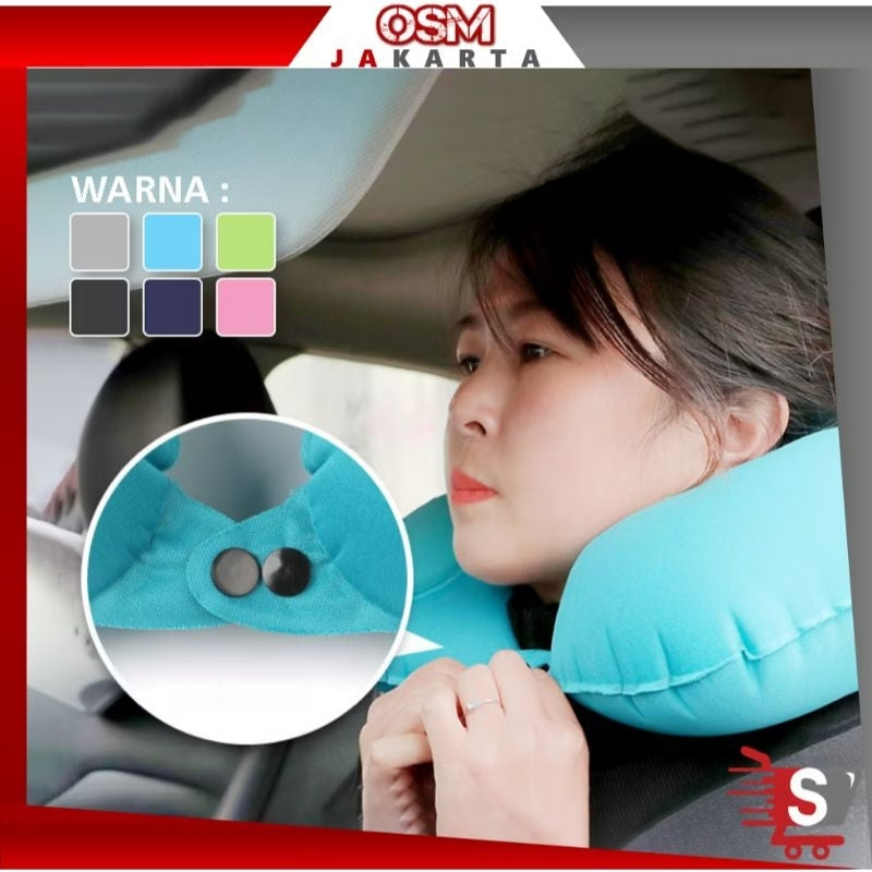 Pekanbaru Bantal Leher Angin Pompa Otomatis / Traveling Inflatable Neck