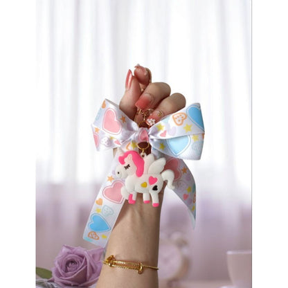 Pekanbaru Gantungan Kunci Pita Unicorn / Gantungan Tas Pita Unicorn