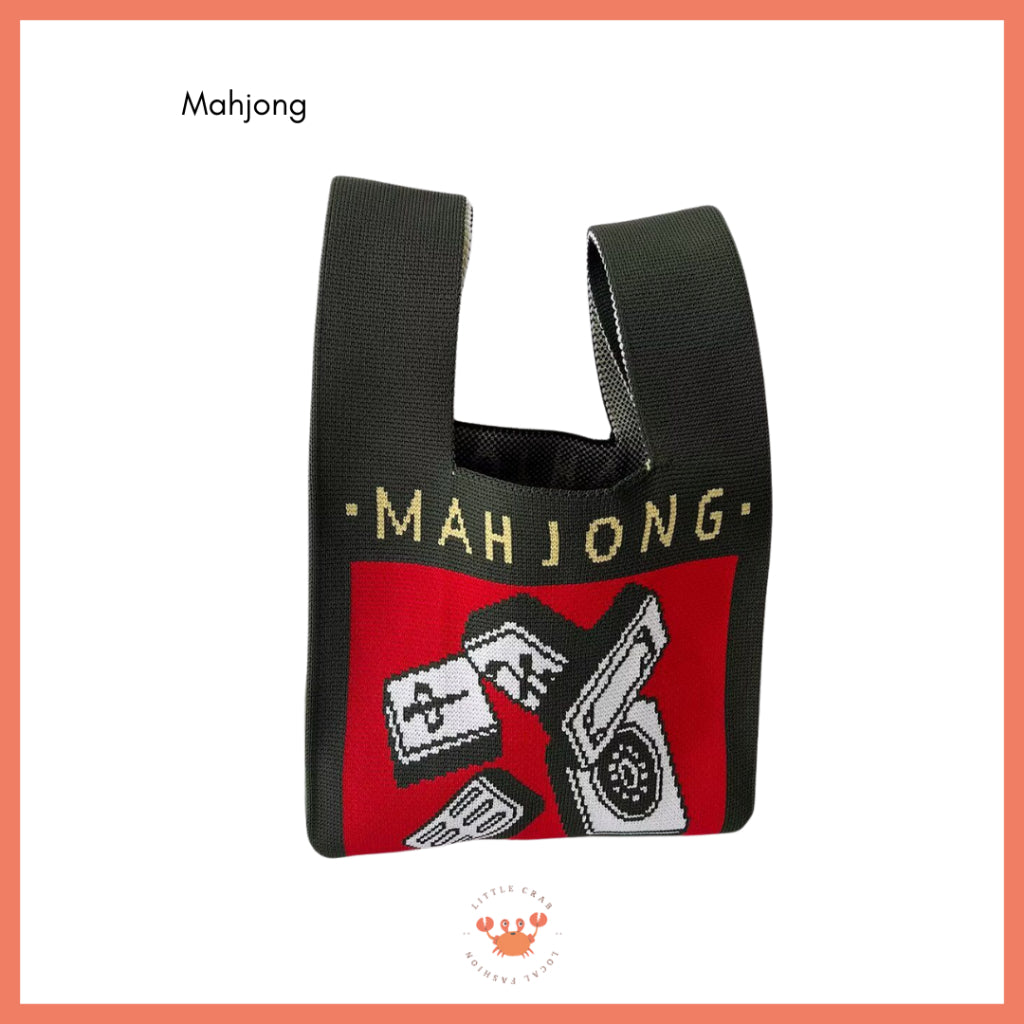 Pekanbaru Tas Rajut Bangkok All Motif Knit Knot Bag Mini Totebag Buffalow Unik Kanvas Premium