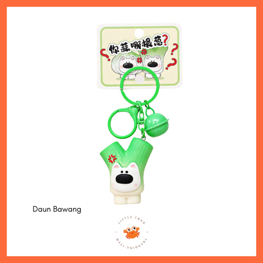 Pekanbaru Gantungan Kunci Motif Bawang Garlic Daun Bawang Keychain Unik Gemoy Hijau Putih Cartoon