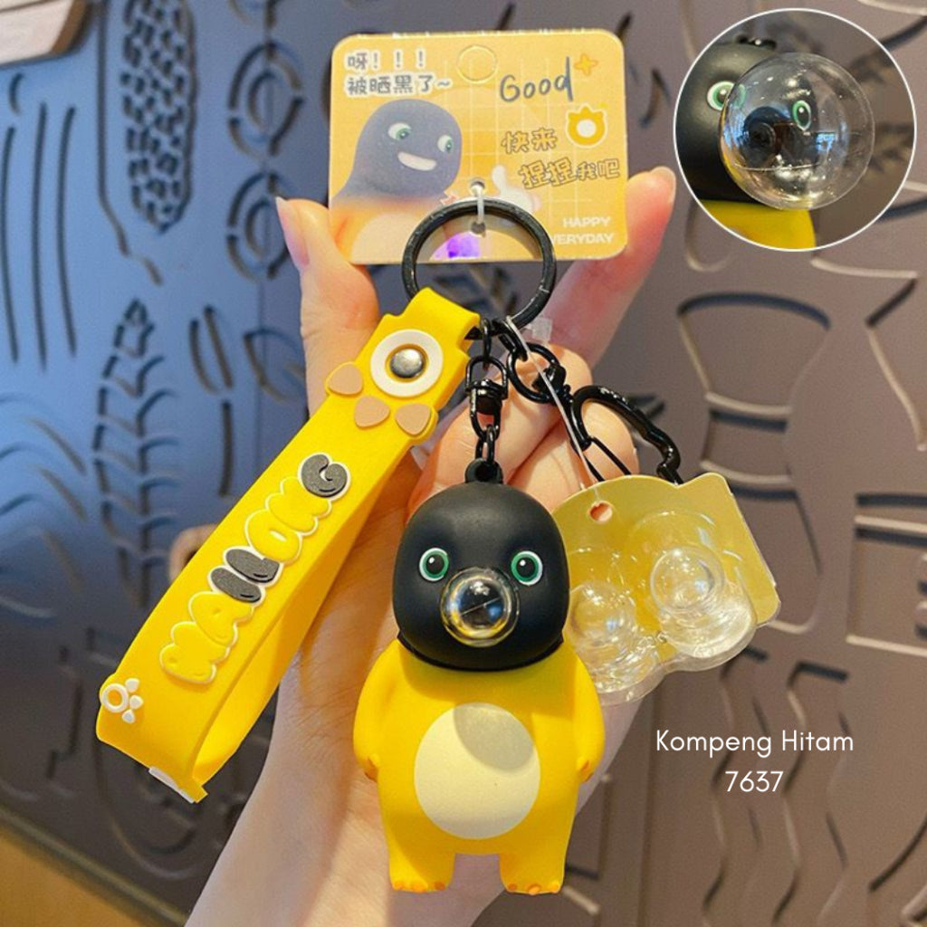 Pekanbaru Gantungan Kunci Nailong Dino Kuning Karakter Emoticon Full Body Badan Gemoy Keychain